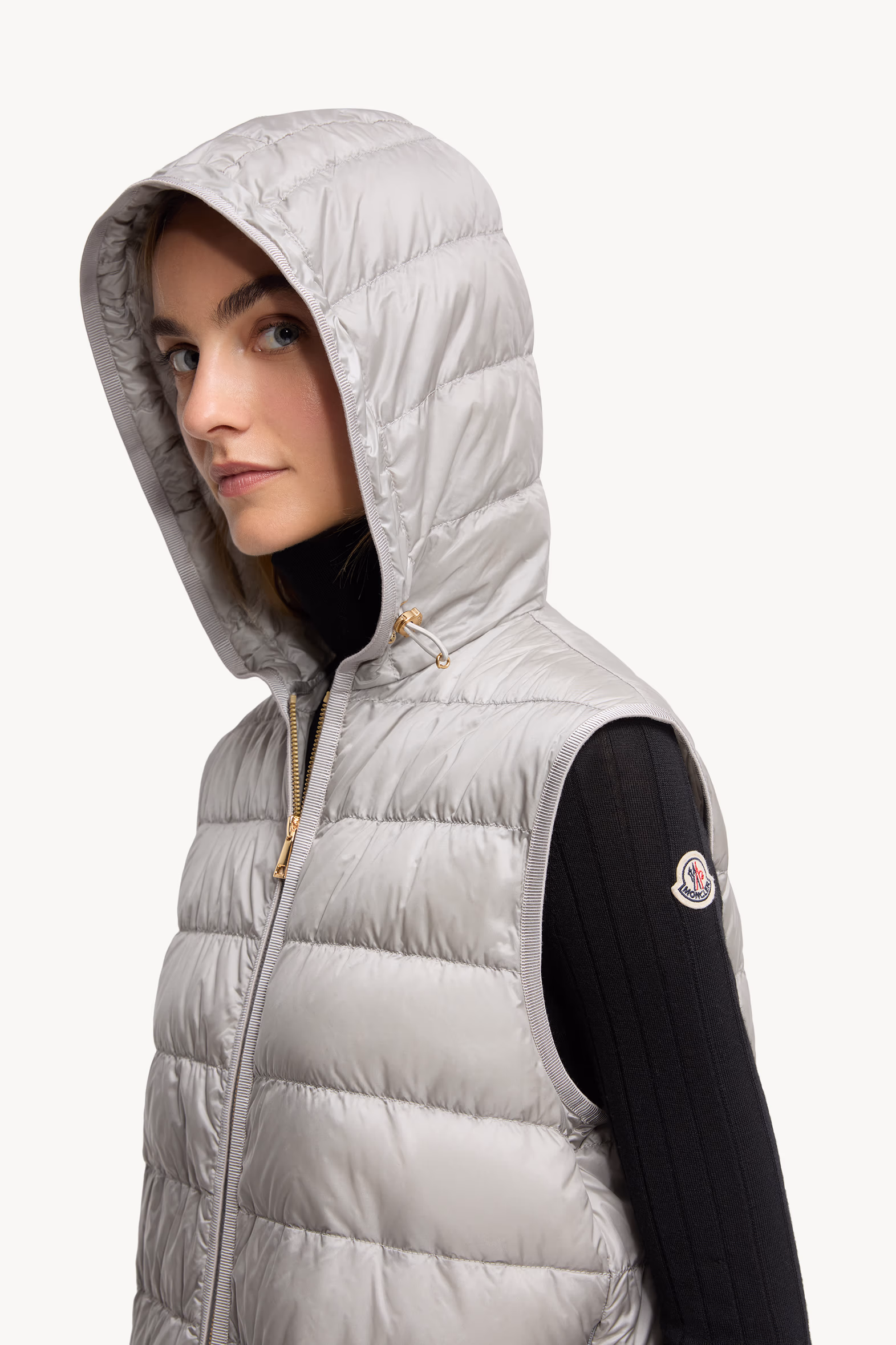 Reposse 3-in-1 Wool & Cashmere Short Down Jacket Women Grey Moncler 8